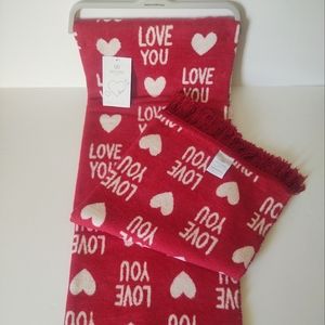 🎁Docofil White Throw Blanket - Red/White LOVE YOU